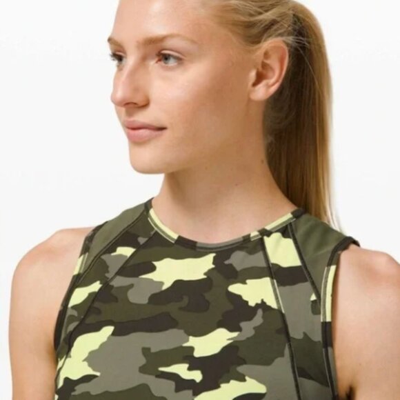 Lululemon Sculpt Tank Cropped Heritage 365 Camo Crispin Green Multi Size 2 - Picture 3 of 5